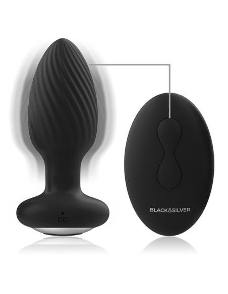 BLACKandSILVER - WELLS PLUG ROTADOR ANAL SILICONA CONTROL REMOTO