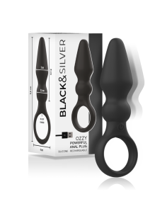BLACKandSILVER - OZZY POTENTE VIBRADOR PLUG ANAL SILICONA