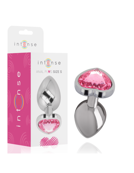 INTENSE - PLUG ANAL METAL ALUMINIO CORAZÓN ROSA TALLA S