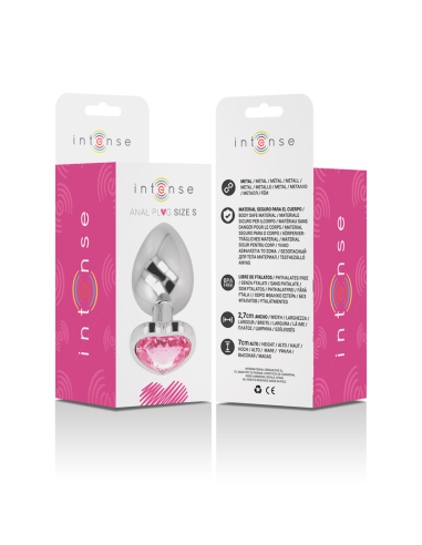 INTENSE - PLUG ANAL METAL ALUMINIO CORAZÓN ROSA TALLA S