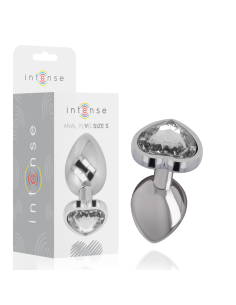 INTENSE - PLUG ANAL METAL ALUMINIO CORAZÓN BLANCO TALLA S