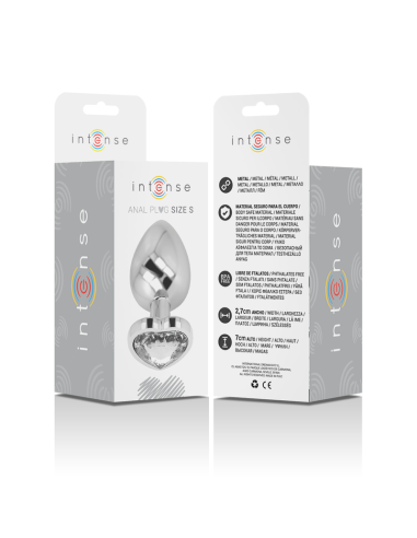 INTENSE - PLUG ANAL METAL ALUMINIO CORAZÓN BLANCO TALLA S