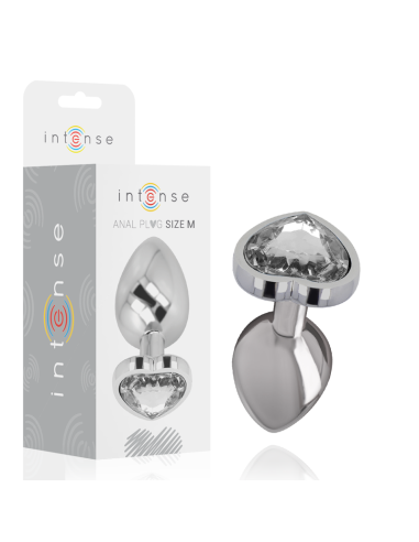 INTENSE - PLUG ANAL METAL ALUMINIO CORAZÓN BLANCO TALLA M