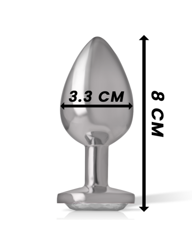 INTENSE - PLUG ANAL METAL ALUMINIO CORAZÓN BLANCO TALLA M