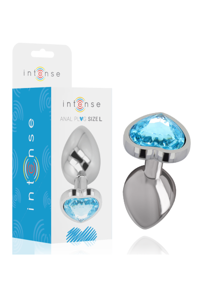INTENSE - PLUG ANAL METAL ALUMINIO CORAZÓN AZUL TALLA L