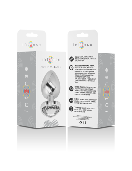 INTENSE - PLUG ANAL METAL ALUMINIO CORAZÓN BLANCO TALLA L