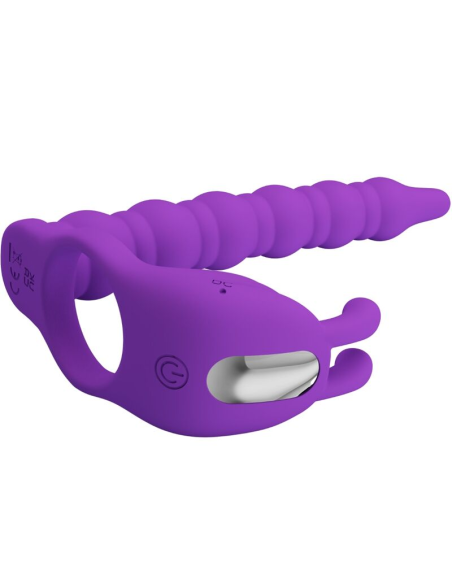 PRETTY LOVE - BLACKNEY ANILLO PENE CON PLUG VIBRADOR LILA