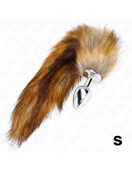 KINK - PLUG ANAL TALLA S 7 X 3 CM CON COLA SINTÉTICA 40 CM MARRÓN