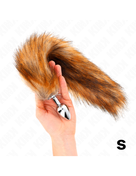 KINK - PLUG ANAL TALLA S 7 X 3 CM CON COLA SINTÉTICA 40 CM MARRÓN