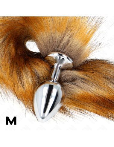 KINK - PLUG ANAL TALLA M 8 X 3.5 CM CON COLA SINTÉTICA 40 CM MARRÓN