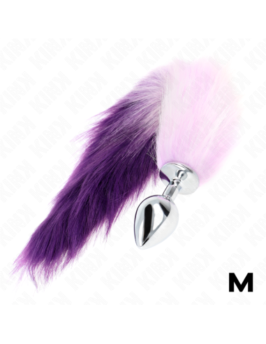 KINK - PLUG ANAL TALLA M 8 X 3.5 CM CON COLA SINTÉTICA 40 CM VIOLETA