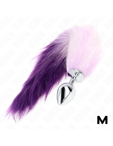 KINK - PLUG ANAL TALLA M 8 X 3.5 CM CON COLA SINTÉTICA 40 CM VIOLETA