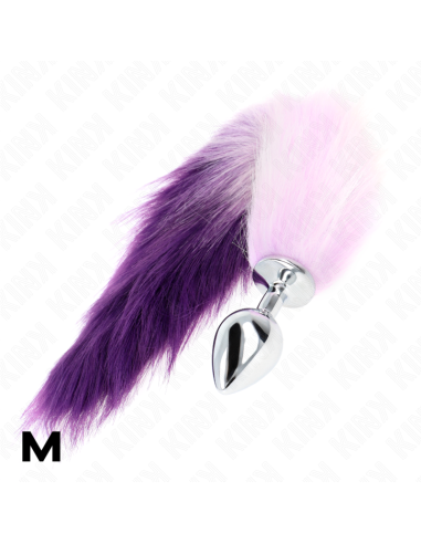 KINK - PLUG ANAL TALLA M 8 X 3.5 CM CON COLA SINTÉTICA 40 CM VIOLETA