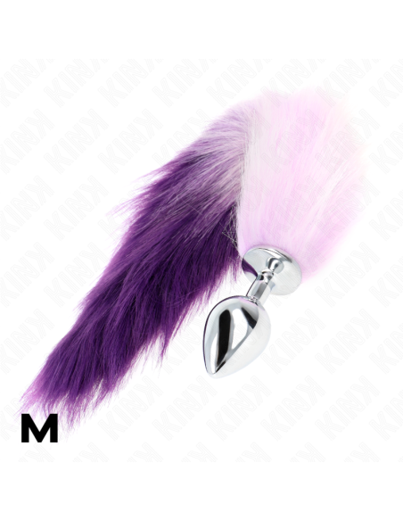 KINK - PLUG ANAL TALLA M 8 X 3.5 CM CON COLA SINTÉTICA 40 CM VIOLETA