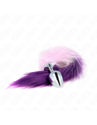 KINK - PLUG ANAL TALLA L 10 X 4 CM CON COLA SINTÉTICA 40 CM VIOLETA