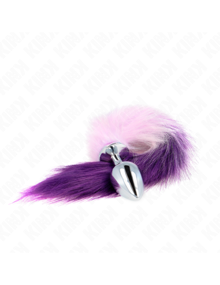 KINK - PLUG ANAL TALLA L 10 X 4 CM CON COLA SINTÉTICA 40 CM VIOLETA