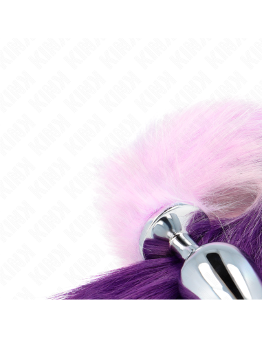 KINK - PLUG ANAL TALLA L 10 X 4 CM CON COLA SINTÉTICA 40 CM VIOLETA