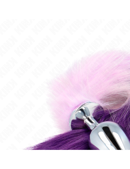 KINK - PLUG ANAL TALLA L 10 X 4 CM CON COLA SINTÉTICA 40 CM VIOLETA