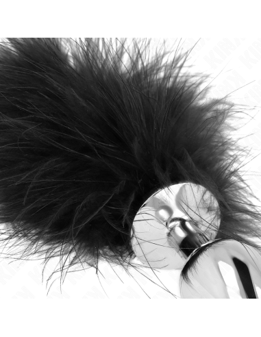 KINK - PLUG ANAL 11 x 7 CM ACERO INOXIDABLE CON PLUMA 11 CM