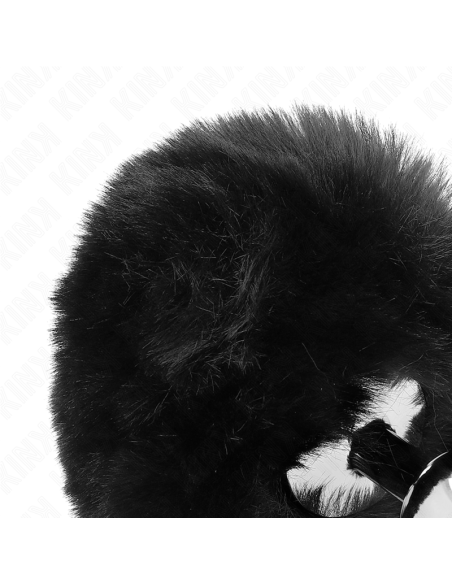 KINK - PLUG 7 x 3 CM DE ACERO INOXIDABLE CON COLA DE CONEJO PIEL SINTÉTICA 8 CM NEGRO