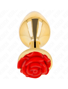 KINK - PLUG ANAL DORADO ROSA ROJA TALLA L