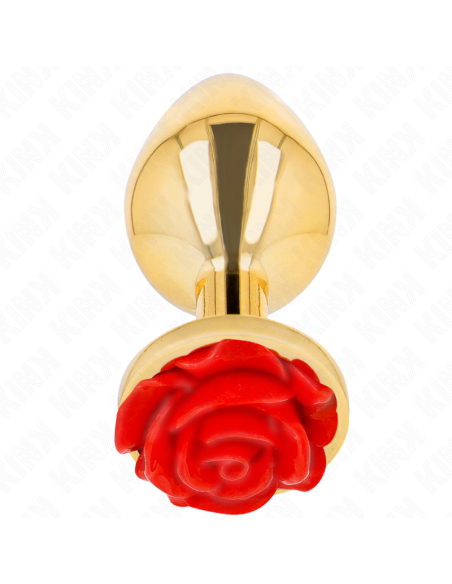 KINK - PLUG ANAL DORADO ROSA ROJA TALLA L
