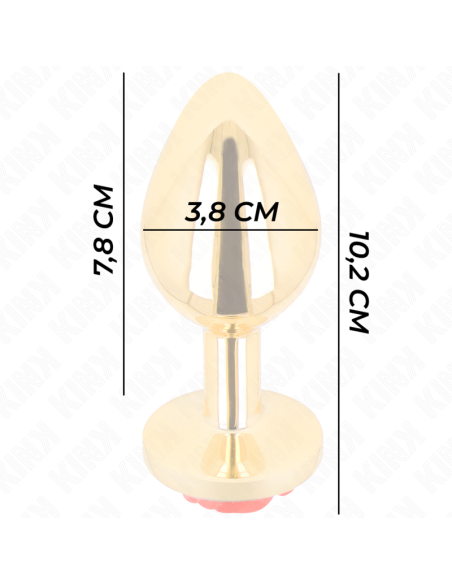 KINK - PLUG ANAL DORADO ROSA ROJA TALLA L