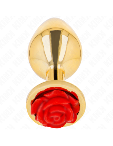 KINK - PLUG ANAL DORADO ROSA ROJA TALLA M