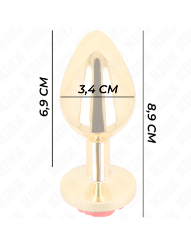 KINK - PLUG ANAL DORADO ROSA ROJA TALLA M