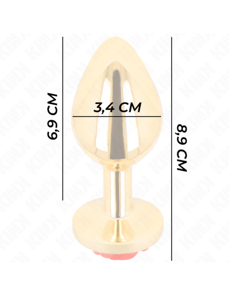KINK - PLUG ANAL DORADO ROSA ROJA TALLA M