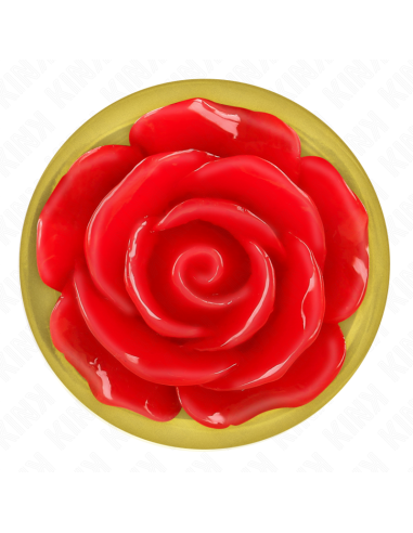 KINK - PLUG ANAL DORADO ROSA ROJA TALLA M