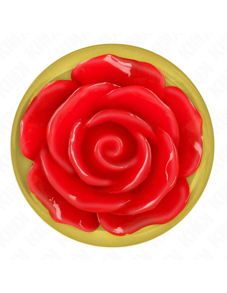 KINK - PLUG ANAL DORADO ROSA ROJA TALLA M