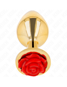 KINK - PLUG ANAL DORADO ROSA ROJA TALLA S