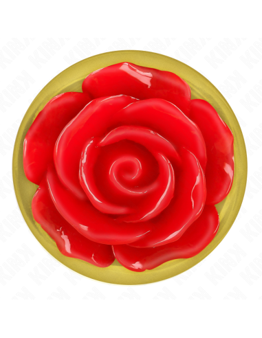 KINK - PLUG ANAL DORADO ROSA ROJA TALLA S