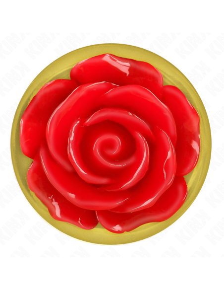 KINK - PLUG ANAL DORADO ROSA ROJA TALLA S