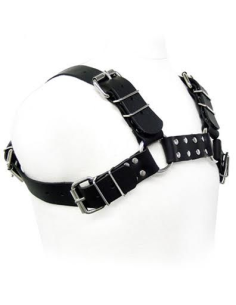 LEATHER BODY - BLACK BULL DOG HARNESS