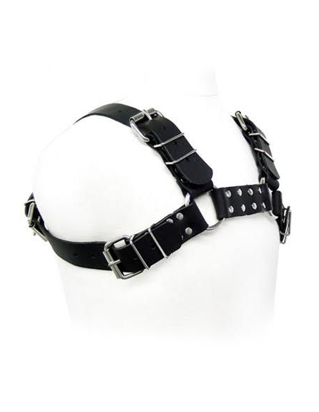 LEATHER BODY - BLACK BULL DOG HARNESS