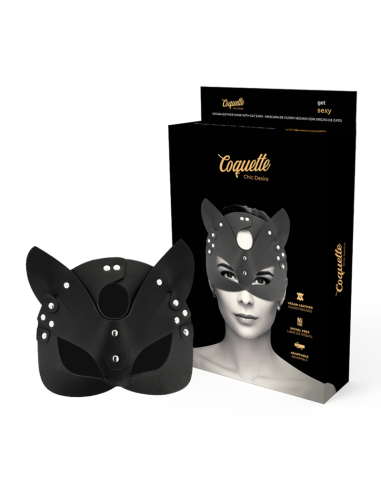 COQUETTE CHIC DESIRE - MASCARA CUERO VEGANO CON OREJAS DE GATO