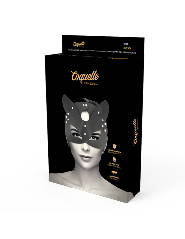 COQUETTE CHIC DESIRE - MASCARA CUERO VEGANO CON OREJAS DE GATO