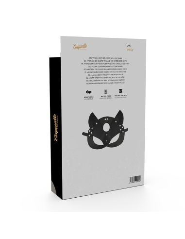COQUETTE CHIC DESIRE - MASCARA CUERO VEGANO CON OREJAS DE GATO