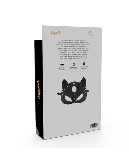 COQUETTE CHIC DESIRE - MASCARA CUERO VEGANO CON OREJAS DE GATO