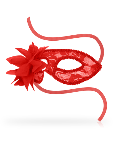 OHMAMA - MASKS ANTIFAZ CON ENCAJES Y FLOR ROJO