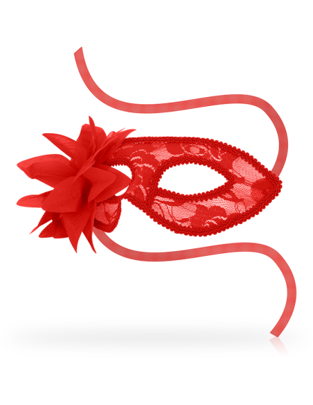 OHMAMA - MASKS ANTIFAZ CON ENCAJES Y FLOR ROJO