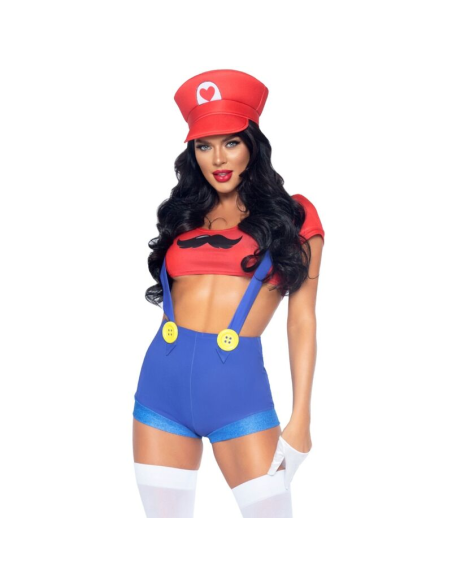 LEG AVENUE - DISFRAZ SEXY MARIO BROS ROJO-AZUL S
