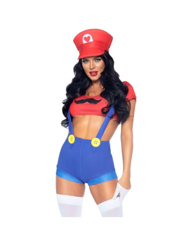 LEG AVENUE - DISFRAZ SEXY MARIO BROS ROJO-AZUL M