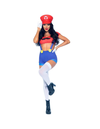 LEG AVENUE - DISFRAZ SEXY MARIO BROS ROJO-AZUL M