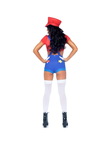 LEG AVENUE - DISFRAZ SEXY MARIO BROS ROJO-AZUL M