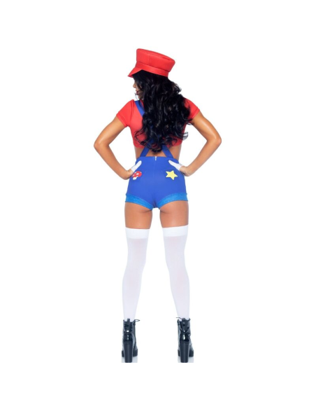 LEG AVENUE - DISFRAZ SEXY MARIO BROS ROJO-AZUL M