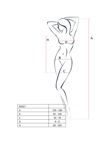 PASSION - WOMAN BS027 BODYSTOCKING ESTILO VESTIDO NEGRO TALLA ÚNICA
