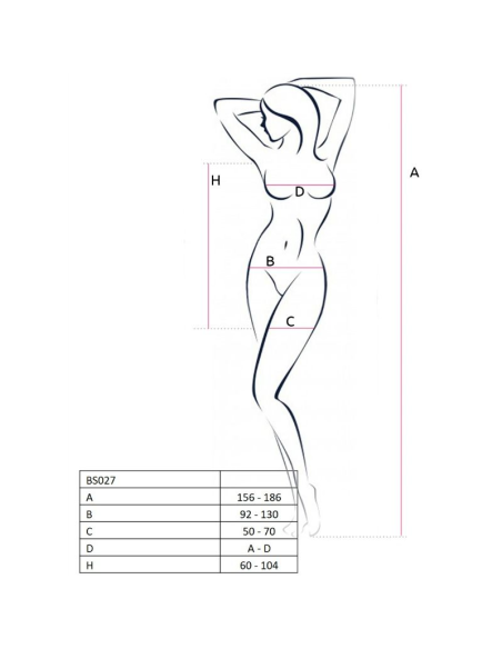 PASSION - WOMAN BS027 BODYSTOCKING ESTILO VESTIDO NEGRO TALLA ÚNICA